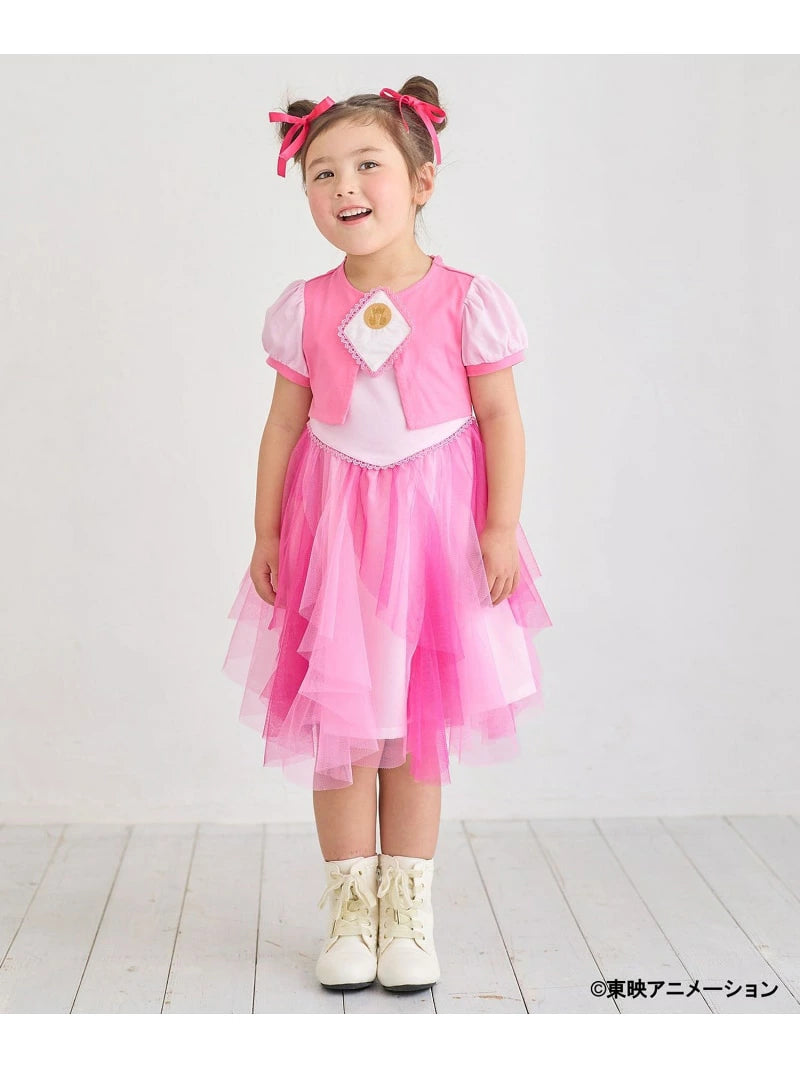 Japanese children's clothing aF#a325 Floral tulle dress 100-150cm Girls summer dresses for interviews/banquets/performances