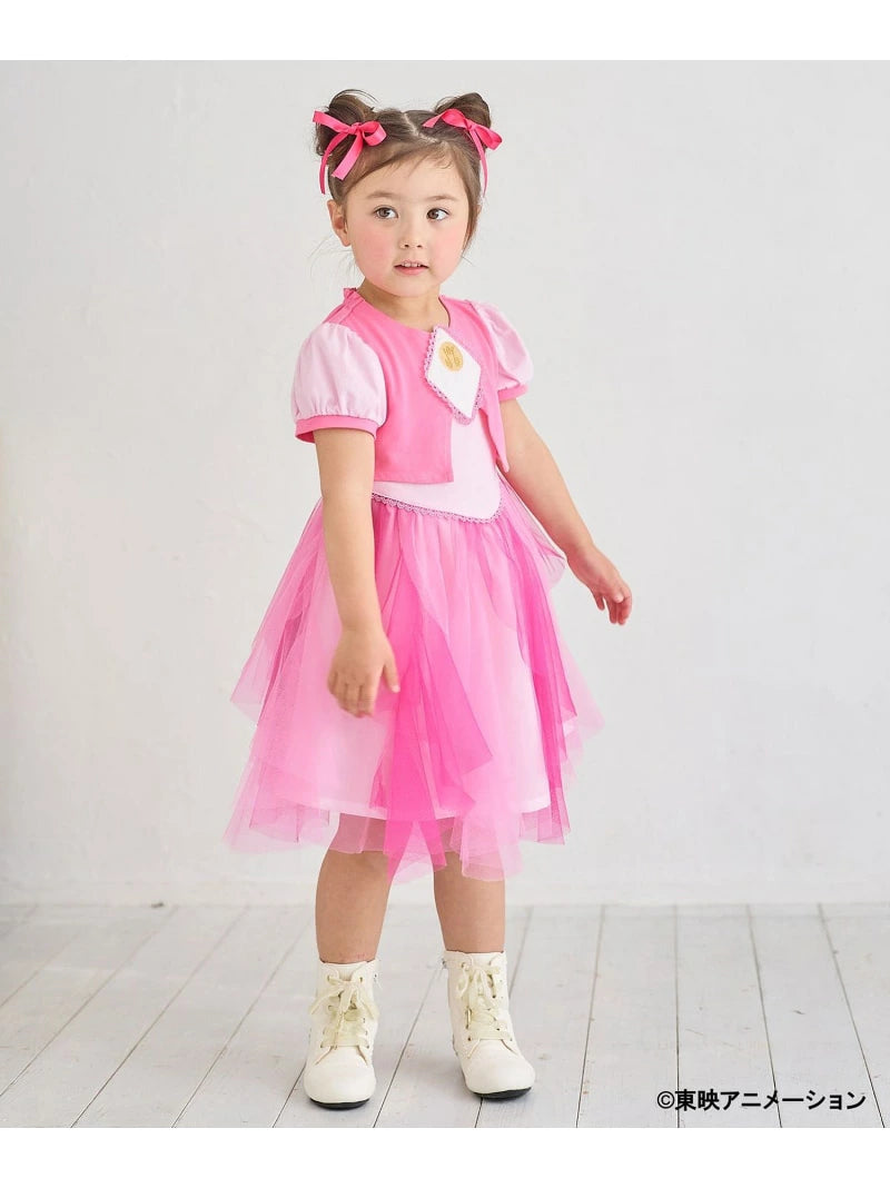 Japanese children's clothing aF#a325 Floral tulle dress 100-150cm Girls summer dresses for interviews/banquets/performances