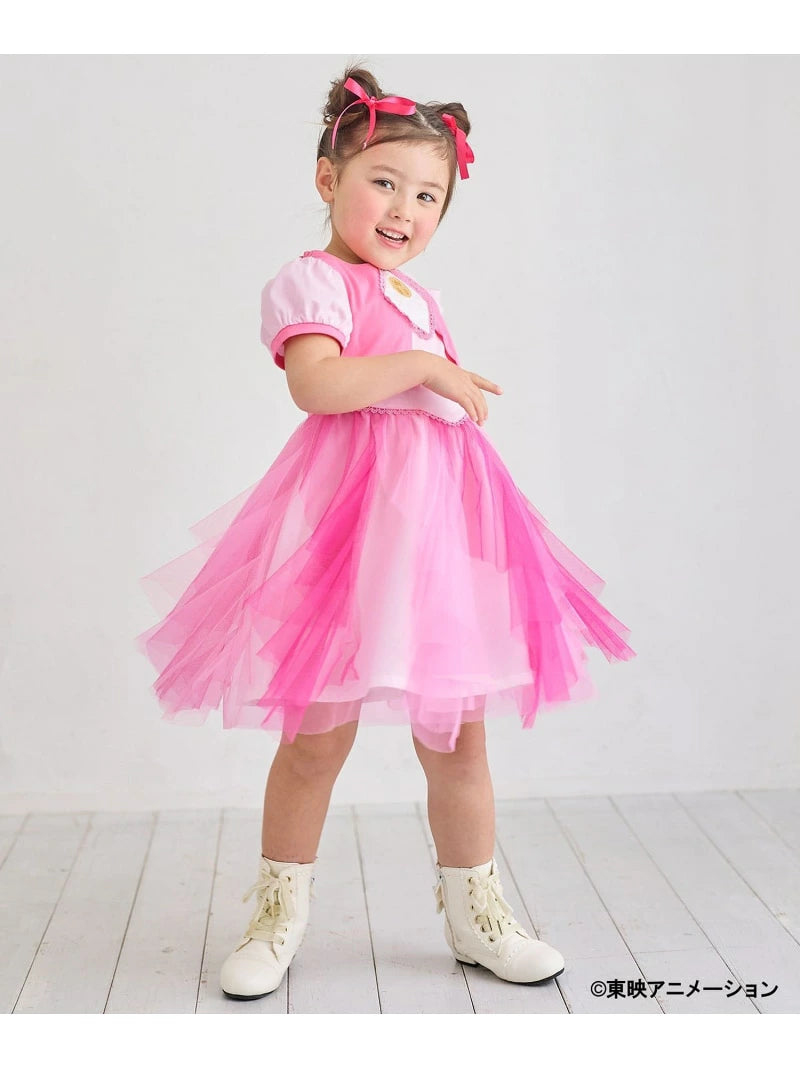 Japanese children's clothing aF#a325 Floral tulle dress 100-150cm Girls summer dresses for interviews/banquets/performances