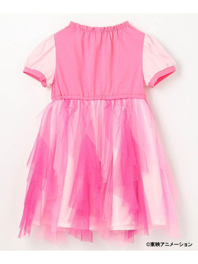 Japanese children's clothing aF#a325 Floral tulle dress 100-150cm Girls summer dresses for interviews/banquets/performances