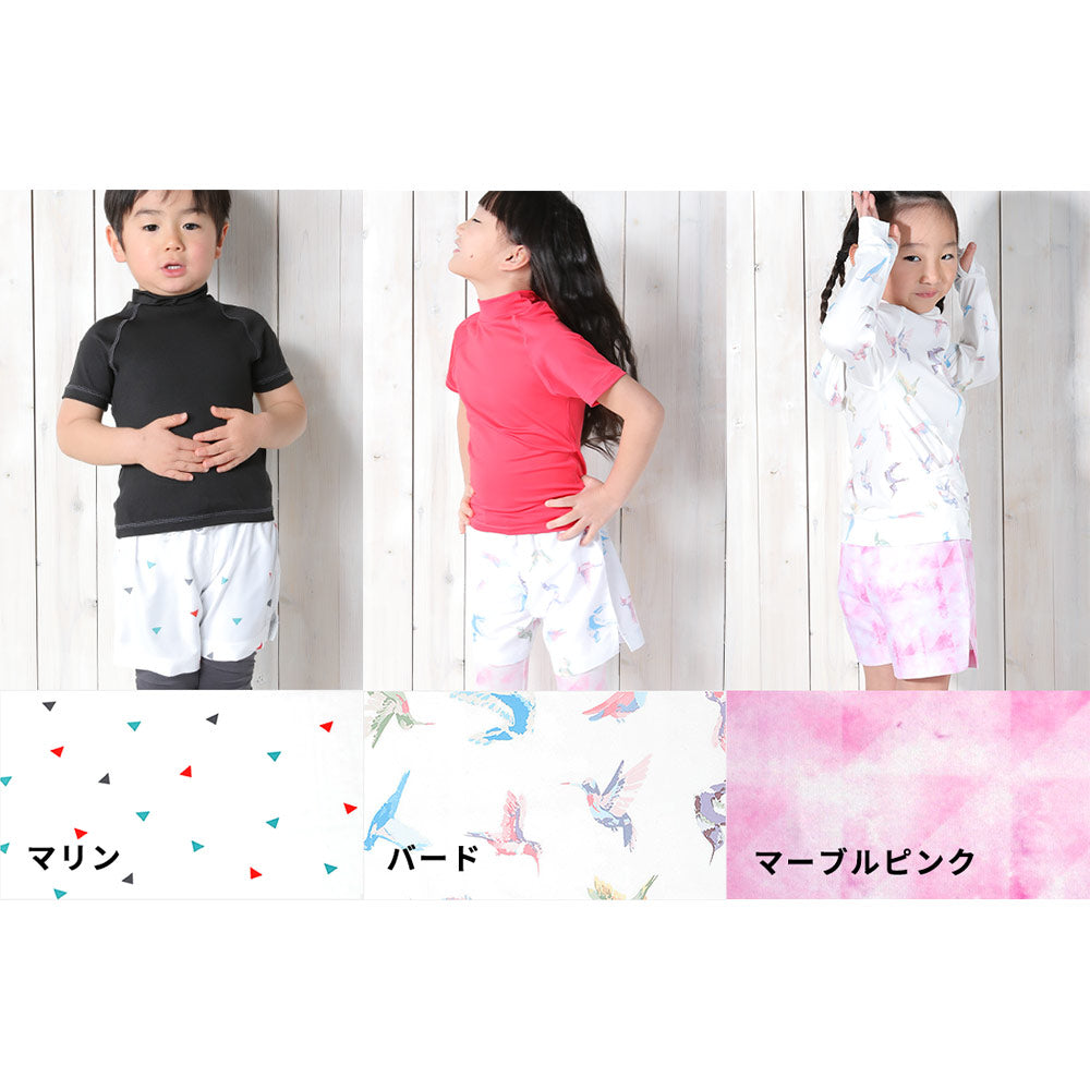 Directly from Japan, these two-piece swim shorts are cool to the touch, offer 98% UV protection, UPF50+, chlorine resistance, quick drying, and lightweight. 80-150cm. Summer swimsuits for boys and girls.