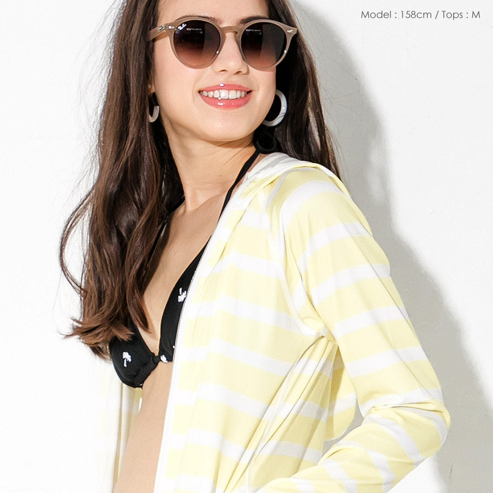 Direct from Japan, this lightweight hooded jacket is both cool and comfortable for both land and water use. It's UV-resistant (98%), UPF50+, chlorine-resistant, quick-drying, and lightweight (S-3L). Adult summer swimsuit special.