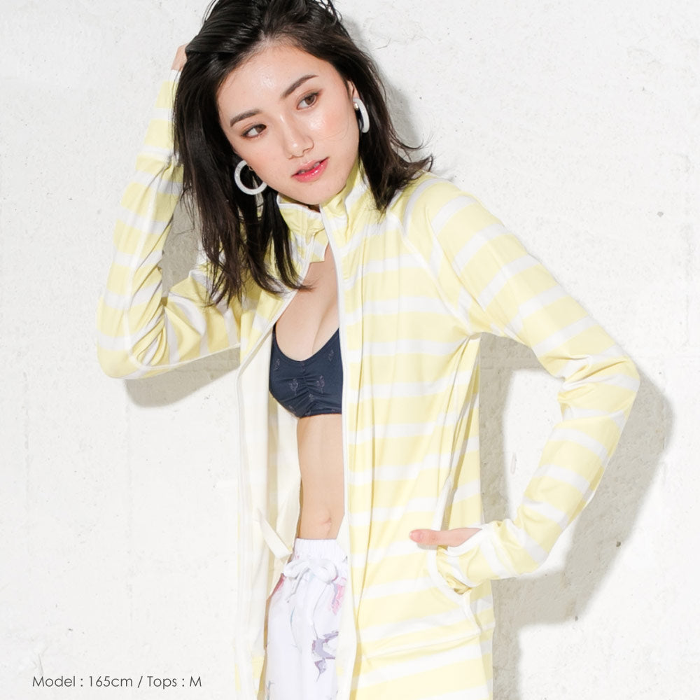 Directly from Japan, this stand-up collared jacket is both cool and comfortable to wear on land and water. It's UV-resistant (98%), UPF50+, chlorine-resistant, quick-drying, and lightweight. S-3L Adult Summer Swimsuit Special!