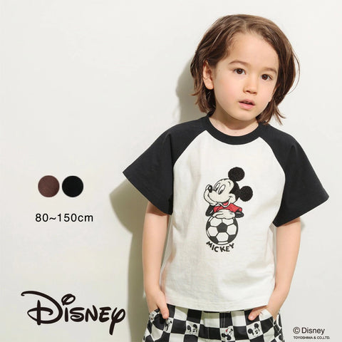 日本童裝 Branshes x Disney 刺繡插肩短袖上衣 80-150cm 男童款/女童款 夏季 TOPS