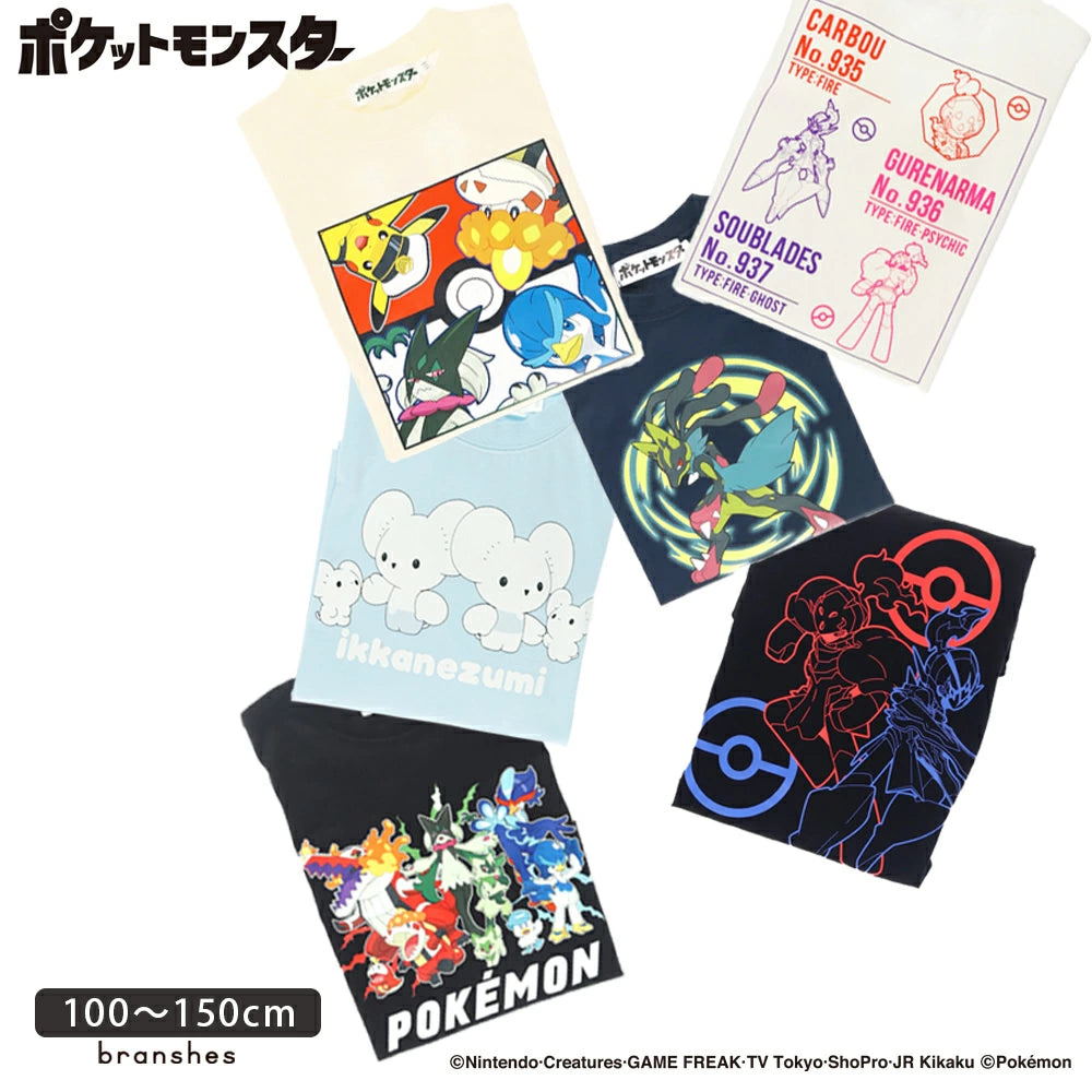 日本童裝 Branshes x Pokemon 印花長袖上衣 100-150cm 男童款/女童款 秋季 TOPS