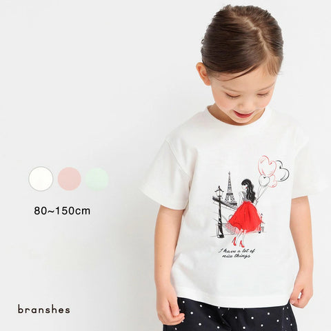 日本童裝 Branshes 立體裙圖案短袖上衣 80-150cm 女童款 夏季 TOPS