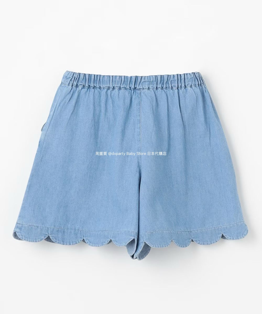 Japanese children's clothing aF#a325 scalloped hem shorts 100-160cm girls summer PANTS