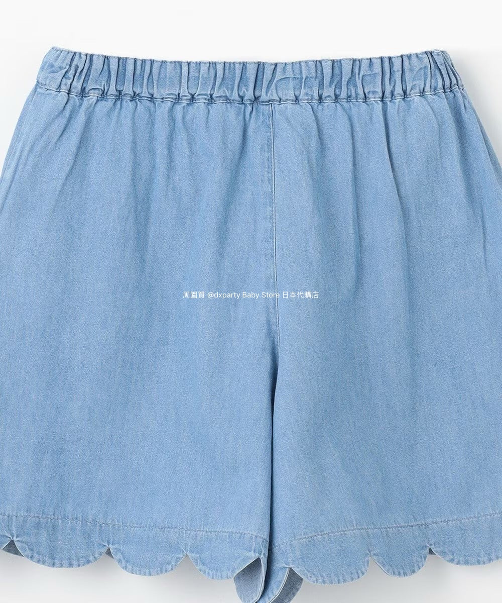 Japanese children's clothing aF#a325 scalloped hem shorts 100-160cm girls summer PANTS