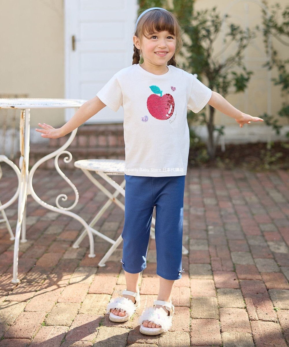 Japanese children's clothing aF#a325 sequined short-sleeved top 100-150cm girls summer TOPS