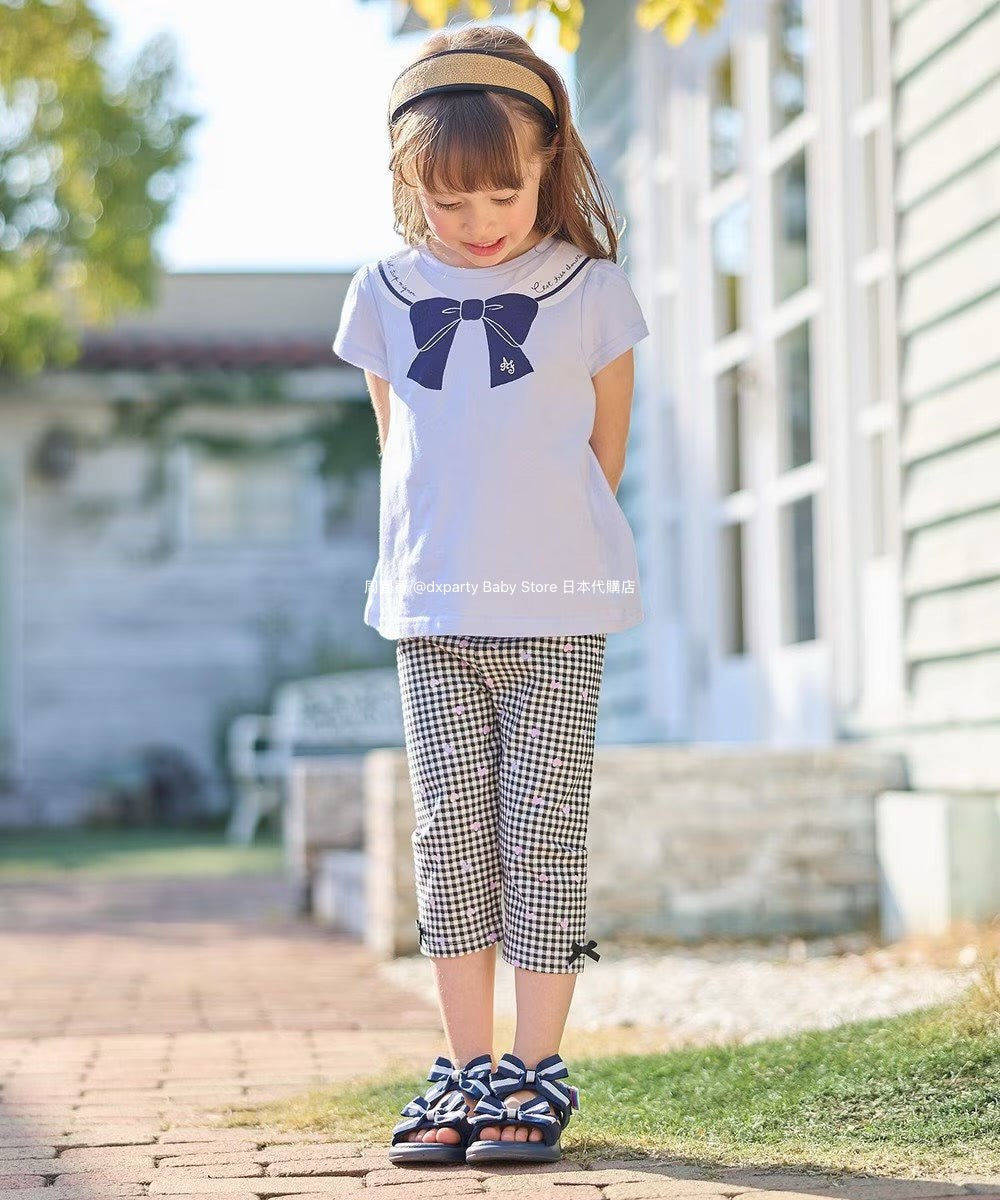 Japanese children's clothing aF#a325 printed short-sleeved top 90-160cm girls summer TOPS