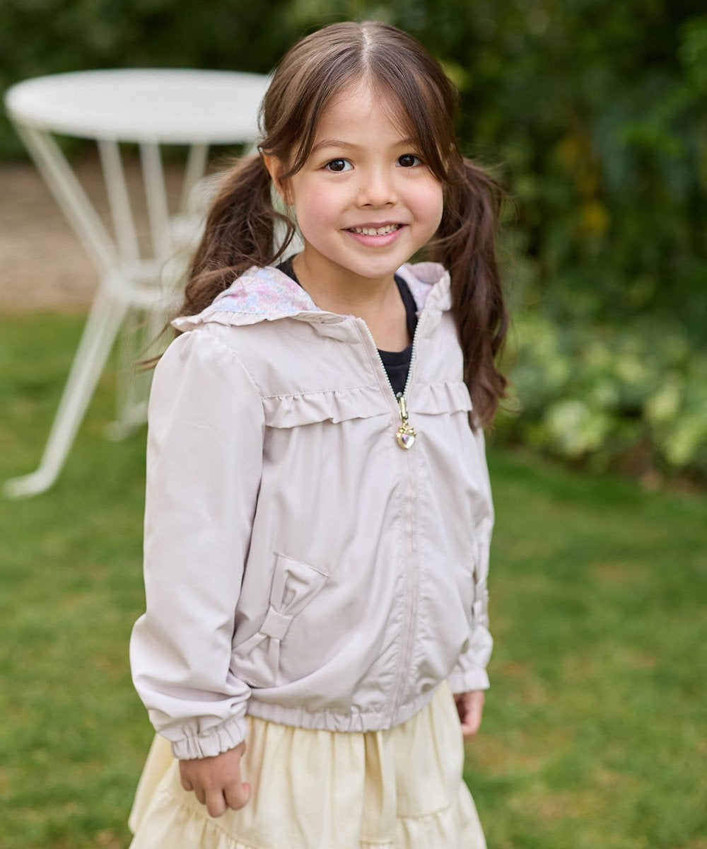 Japanese children's clothing aF#a325 2Way waterproof series double-sided two-wear cute floral lined hooded jacket 100-160cm girls summer outerwear