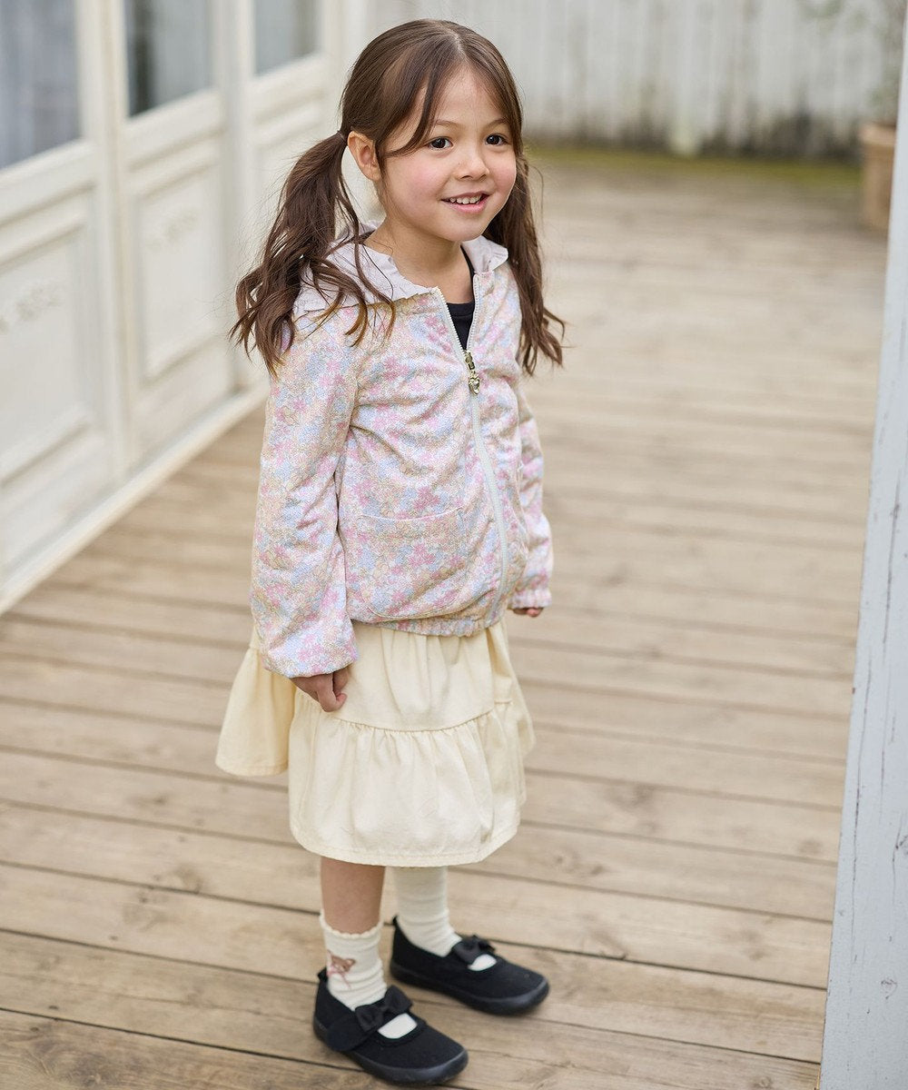 Japanese children's clothing aF#a325 2Way waterproof series double-sided two-wear cute floral lined hooded jacket 100-160cm girls summer outerwear