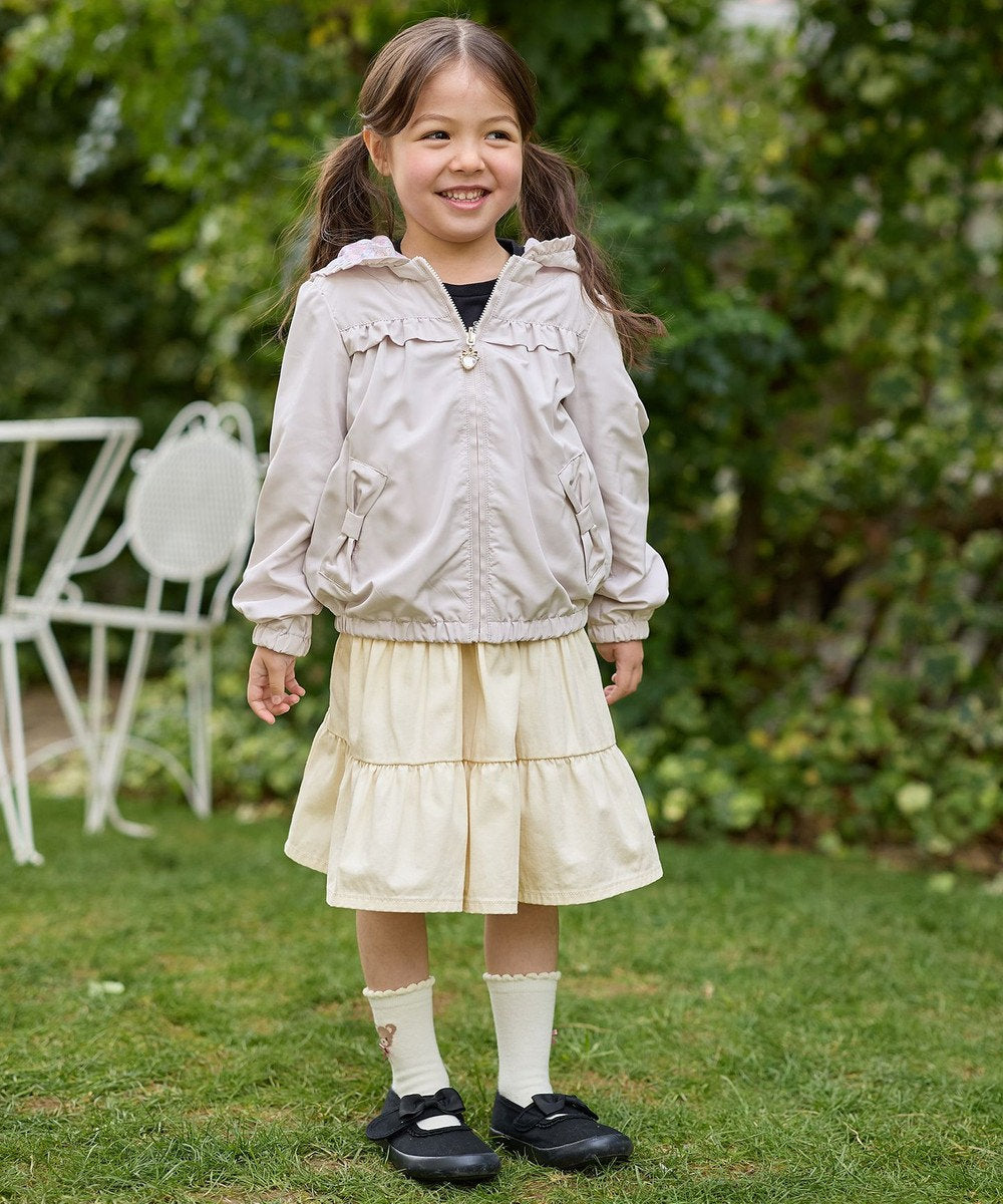 Japanese children's clothing aF#a325 2Way waterproof series double-sided two-wear cute floral lined hooded jacket 100-160cm girls summer outerwear