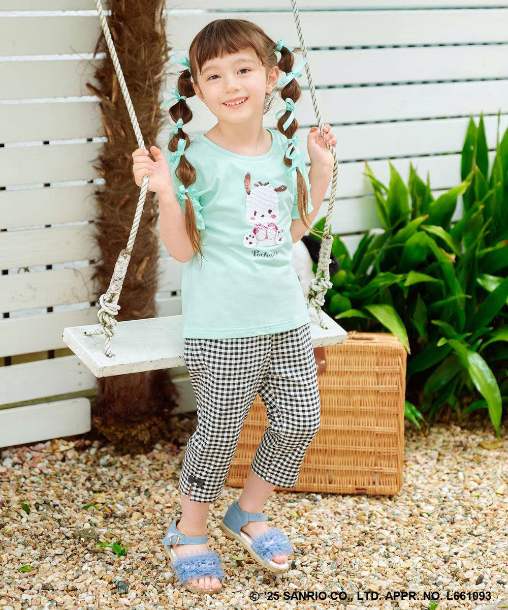 Japanese children's clothing aF#a325 x Sanrio sequin pattern top 100-150cm girls summer TOPS