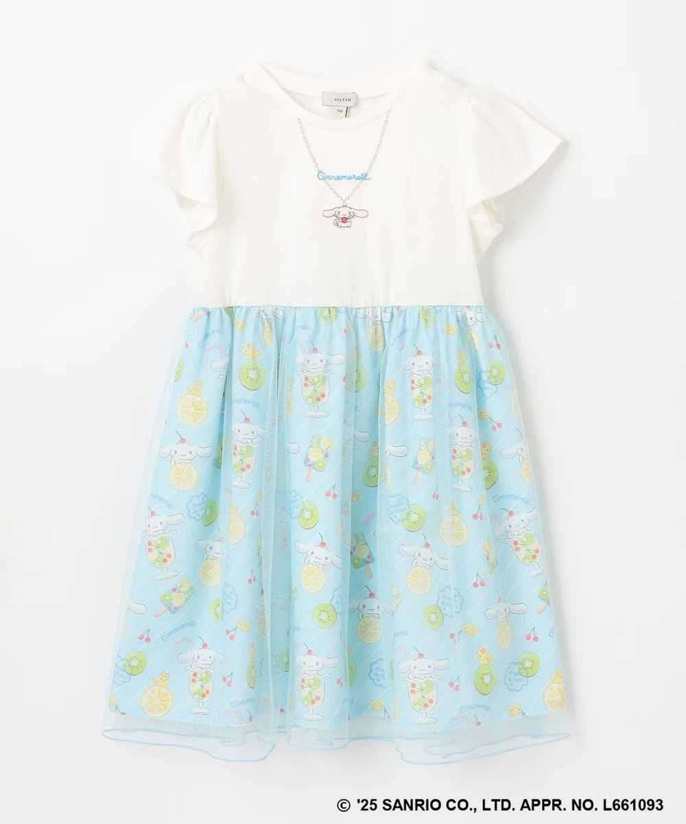 Japanese children's clothing aF#a325 x Sanrio necklace pattern dress 100-150cm girls summer dresses
