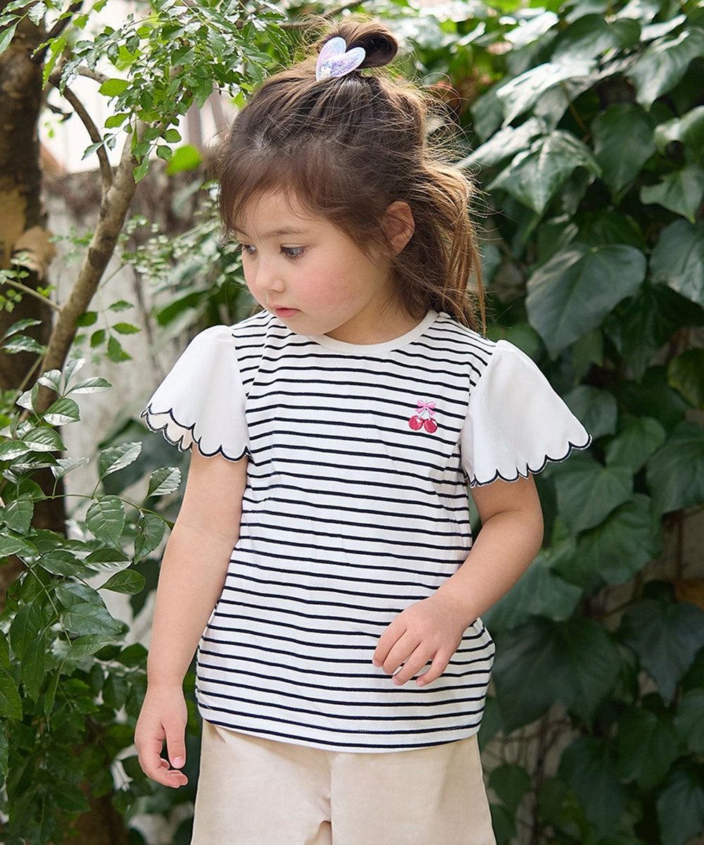 Japanese children's clothing aF#a325 lace sleeve top 100-150cm girls summer TOPS