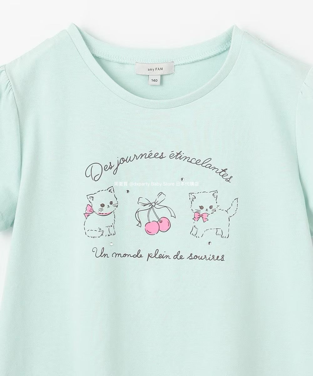 Japanese children's clothing aF#a325 sailor collar top 110-160cm girls summer TOPS