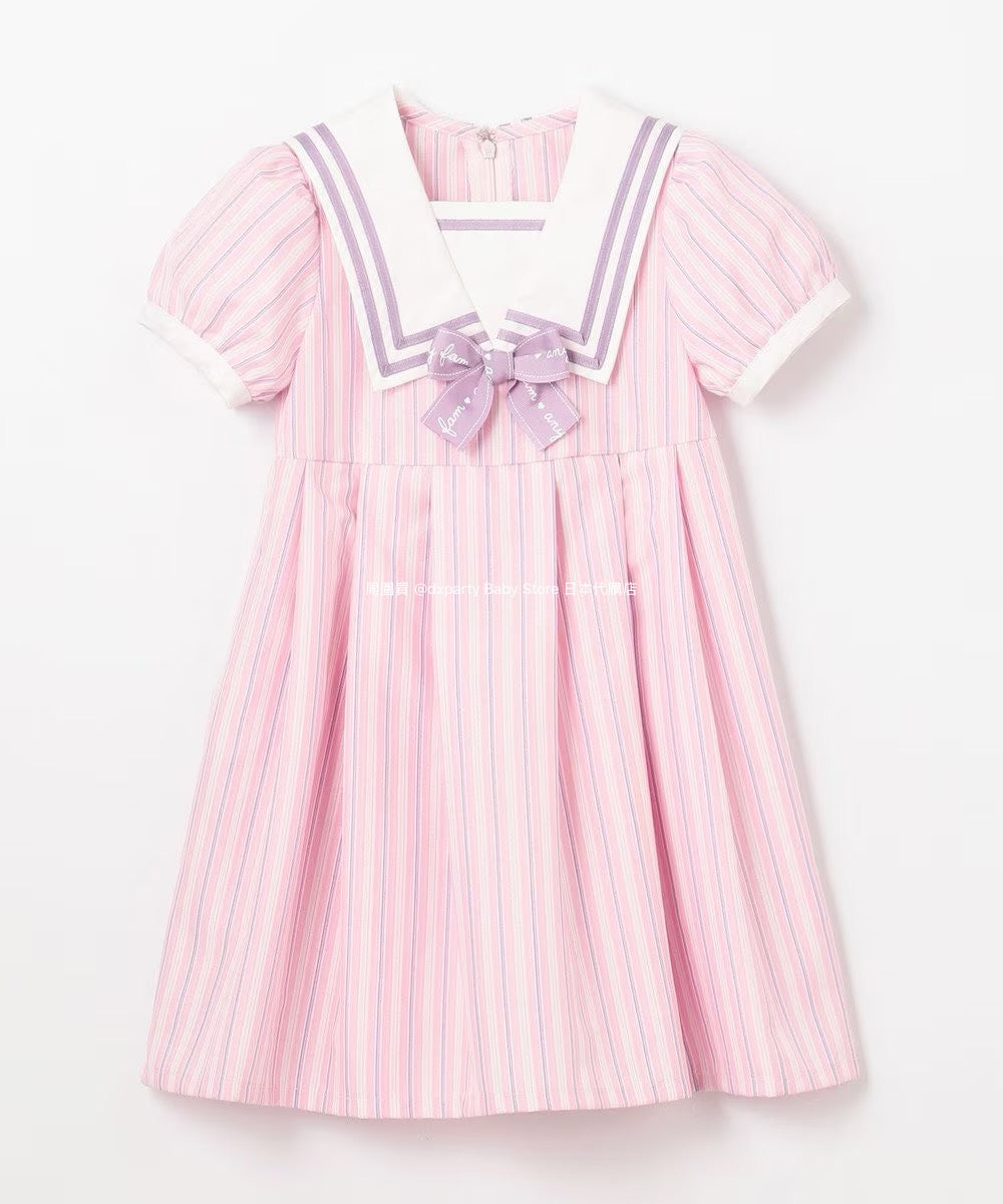 Japanese children's clothing aF#a325 preppy style dress 110-160cm girls summer dresses for interviews/banquets/performances