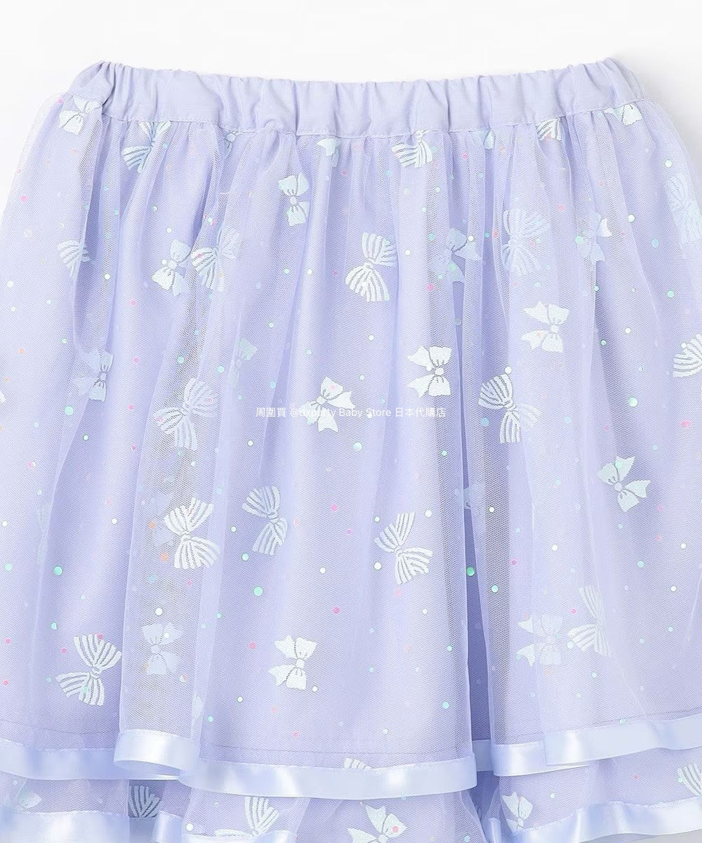 Japanese children's clothing aF#a325 bow tulle short skirt 110-150cm girls summer dresses