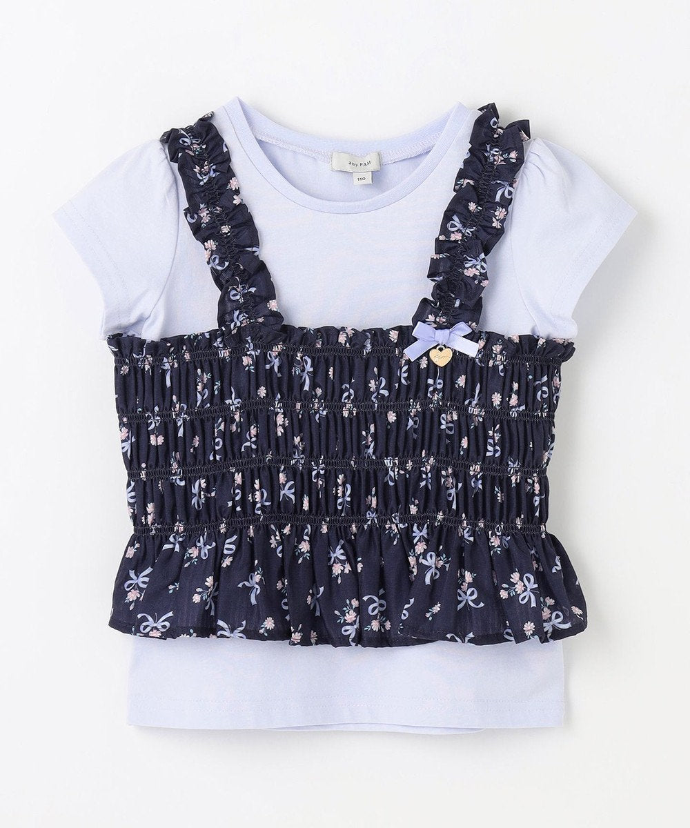 Japanese children's clothing aF#a325 floral two-piece suit 110-160cm girls summer TOPS