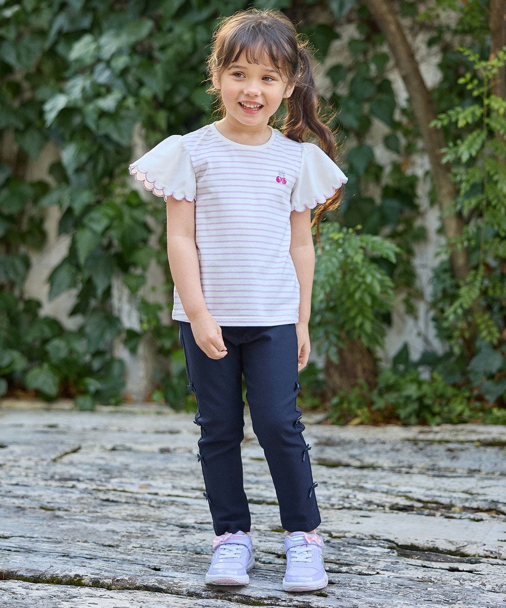 Japanese children's clothing aF#a325 lace sleeve top 100-150cm girls summer TOPS