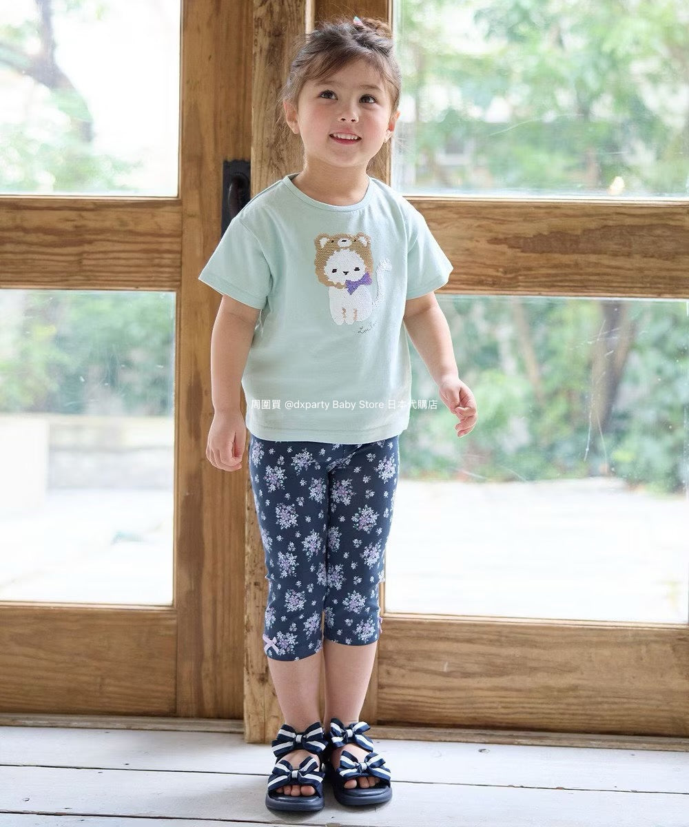 Japanese children's clothing aF#a325 stretch leggings 90-130cm girls summer PANTS