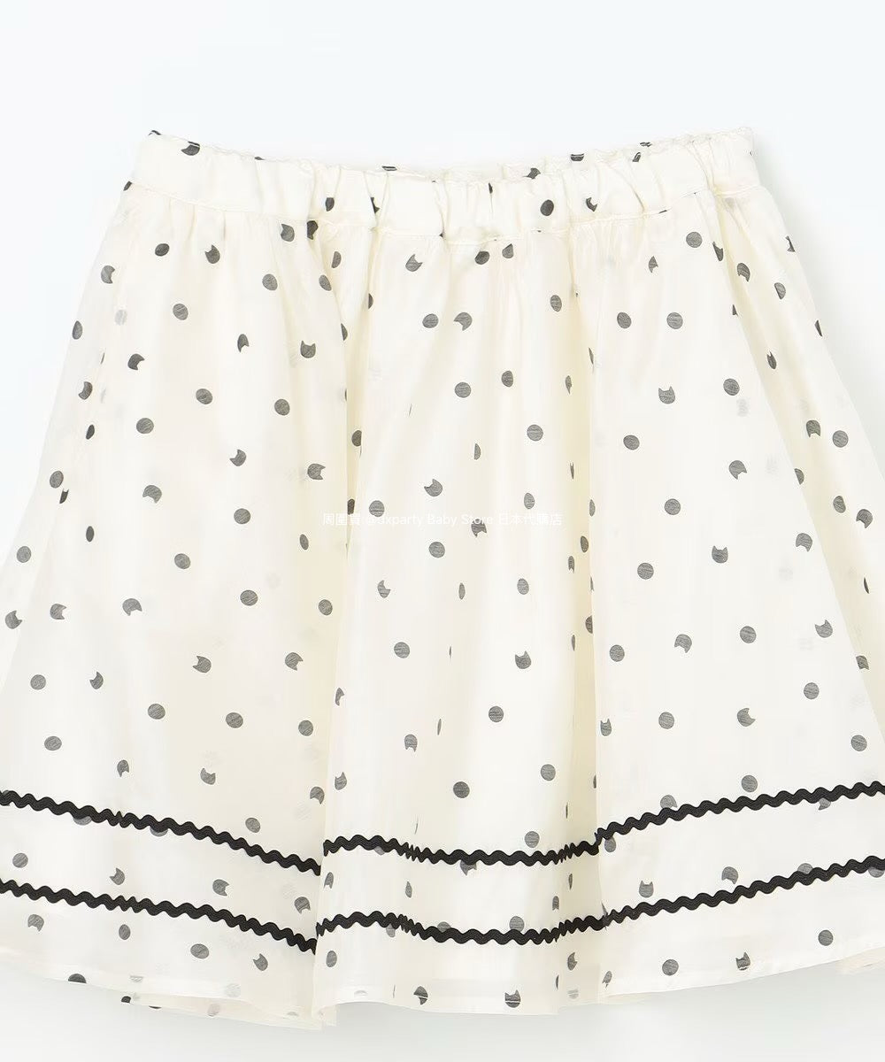 Japanese children's clothing aF#a325 cat x polka dot skirt 110-160cm girls summer SKIRTS