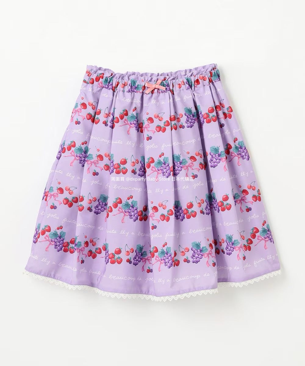 Japanese children's clothing aF#a325 printed fruit skirt 100-150cm girls summer SKIRTS