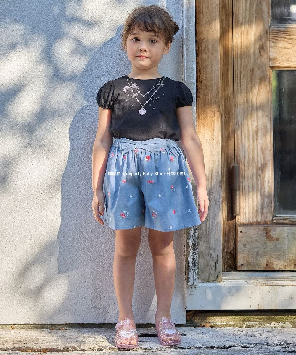 Japanese children's clothing aF#a325 printed short-sleeved top 90-160cm girls summer TOPS