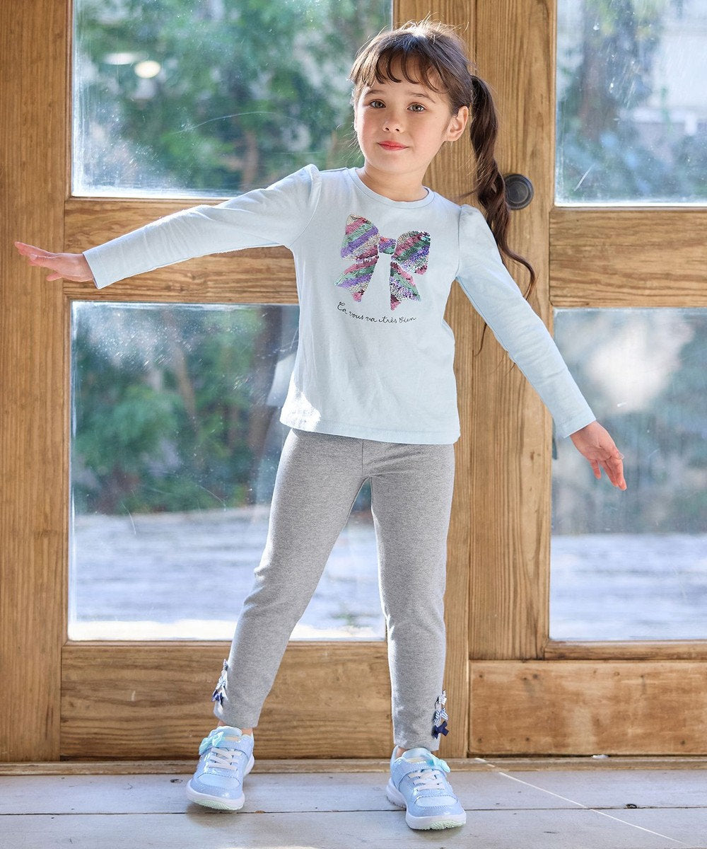 Japanese children's clothing aF#a325 double-sided sequined print top 100-140cm girls summer TOPS