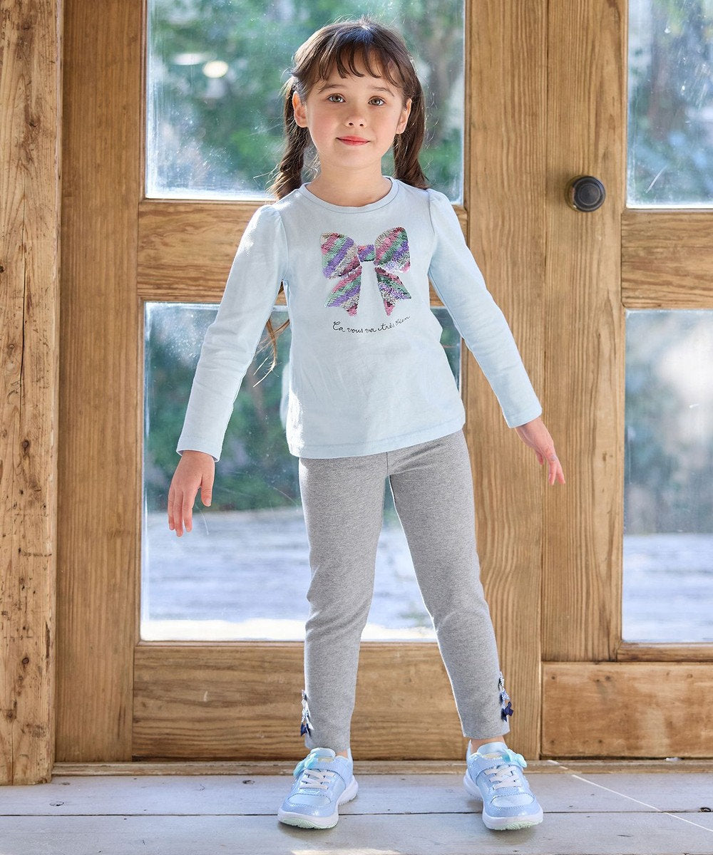 Japanese children's clothing aF#a325 double-sided sequined print top 100-140cm girls summer TOPS