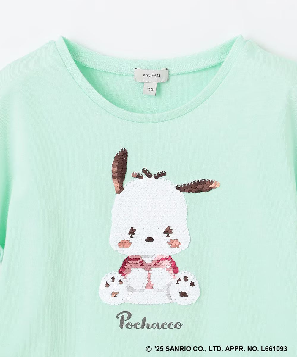 Japanese children's clothing aF#a325 x Sanrio sequin pattern top 100-150cm girls summer TOPS