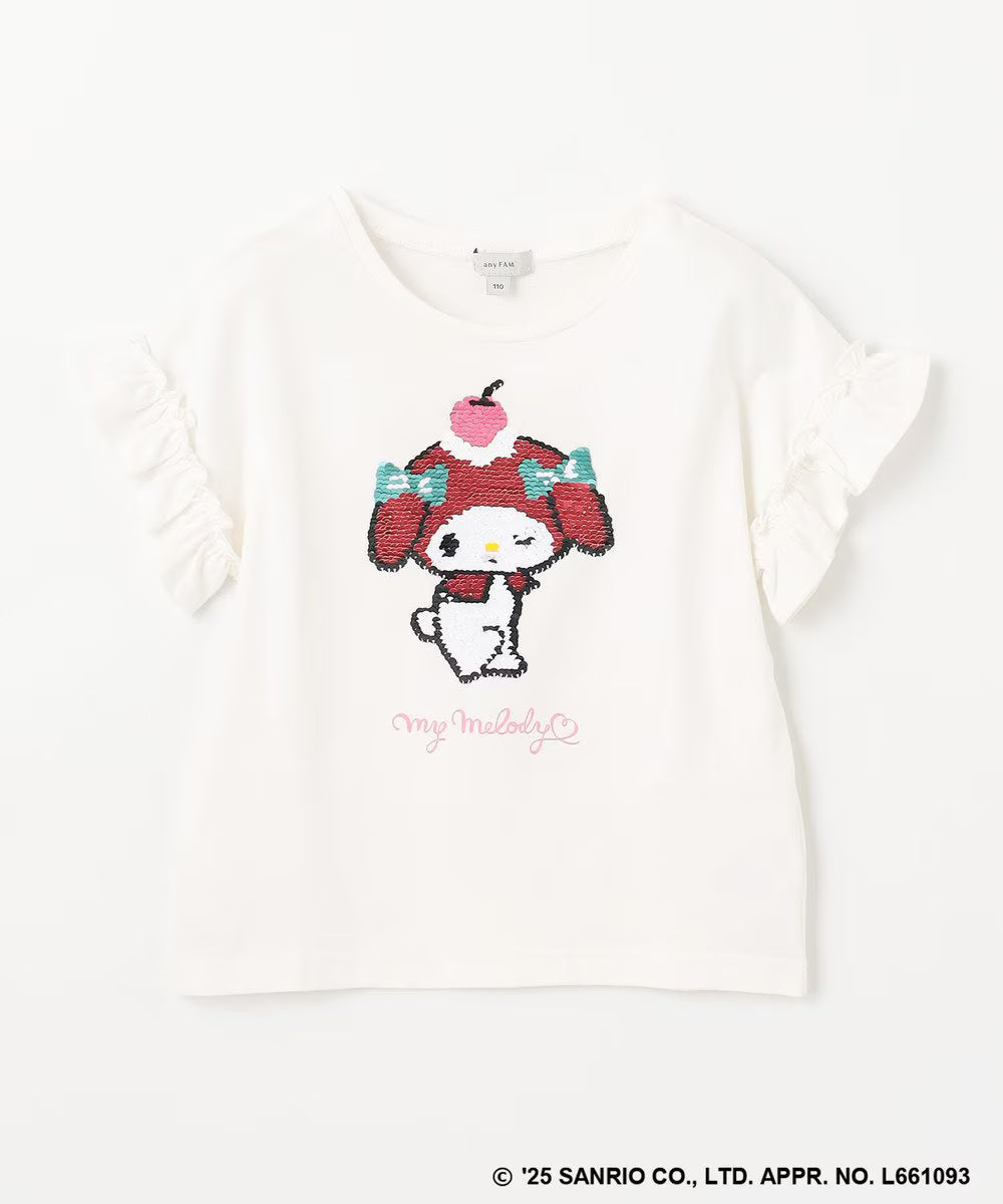 Japanese children's clothing aF#a325 x Sanrio sequin pattern top 100-150cm girls summer TOPS
