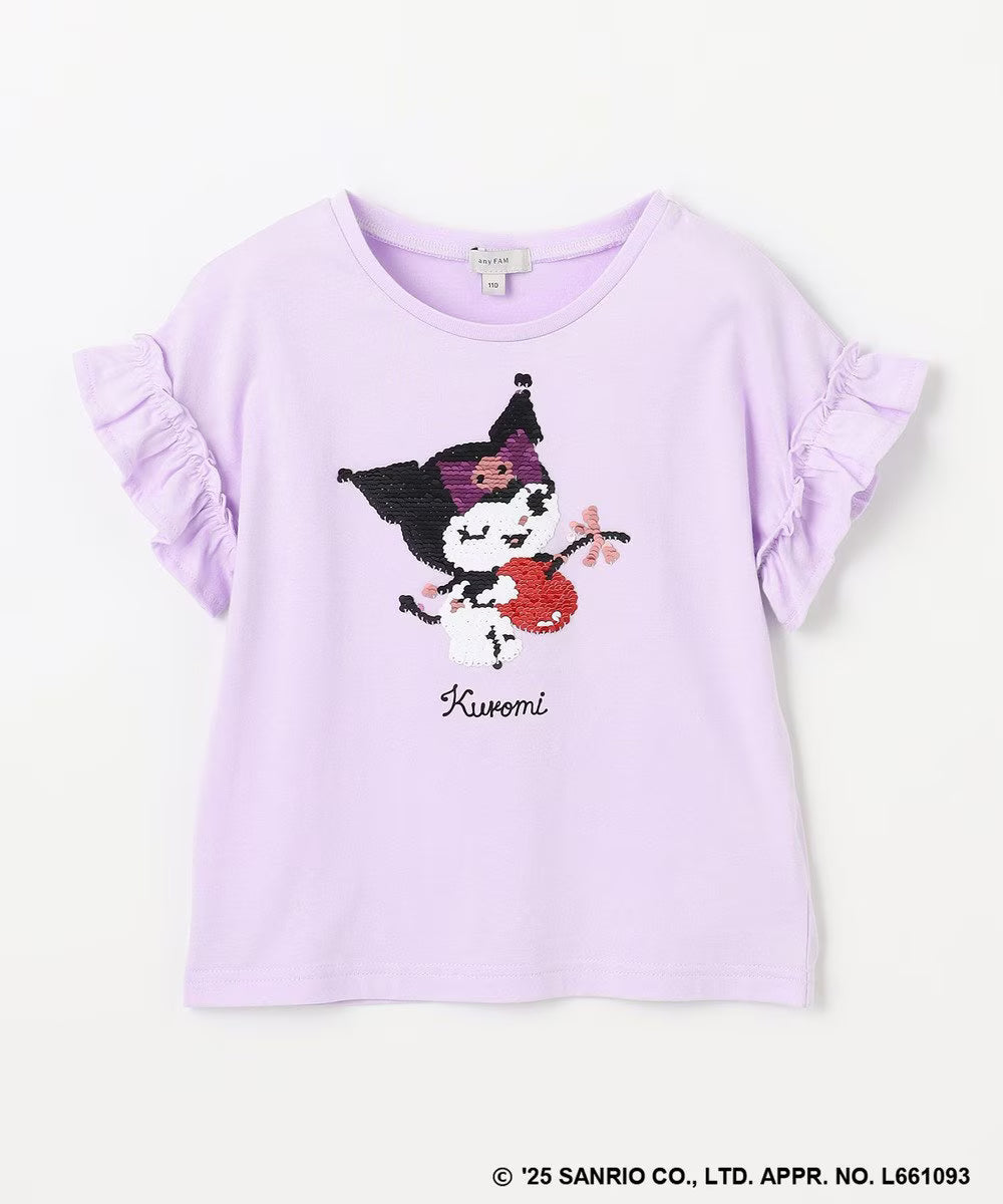 Japanese children's clothing aF#a325 x Sanrio sequin pattern top 100-150cm girls summer TOPS