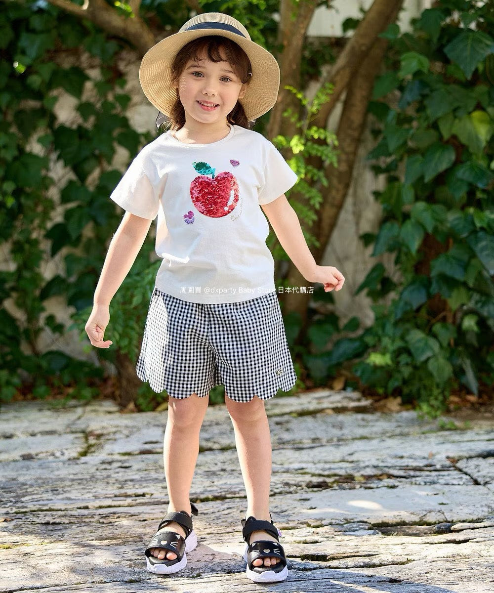 Japanese children's clothing aF#a325 scalloped hem shorts 100-160cm girls summer PANTS