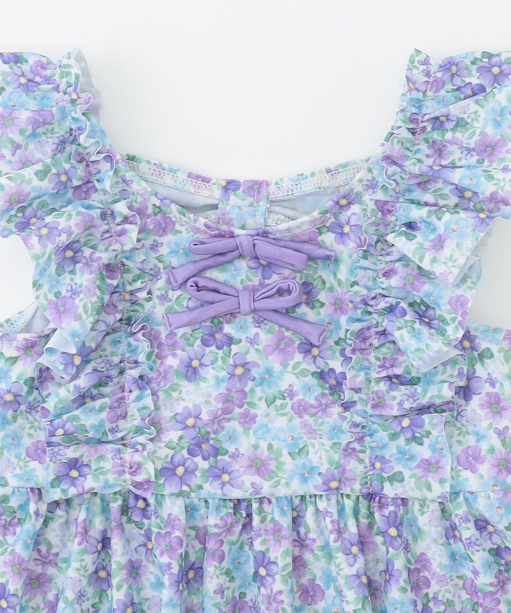 Japanese children's clothing aF#a325 UV protection floral swimsuit two-piece set 100-140cm girls summer play swimsuit special edition