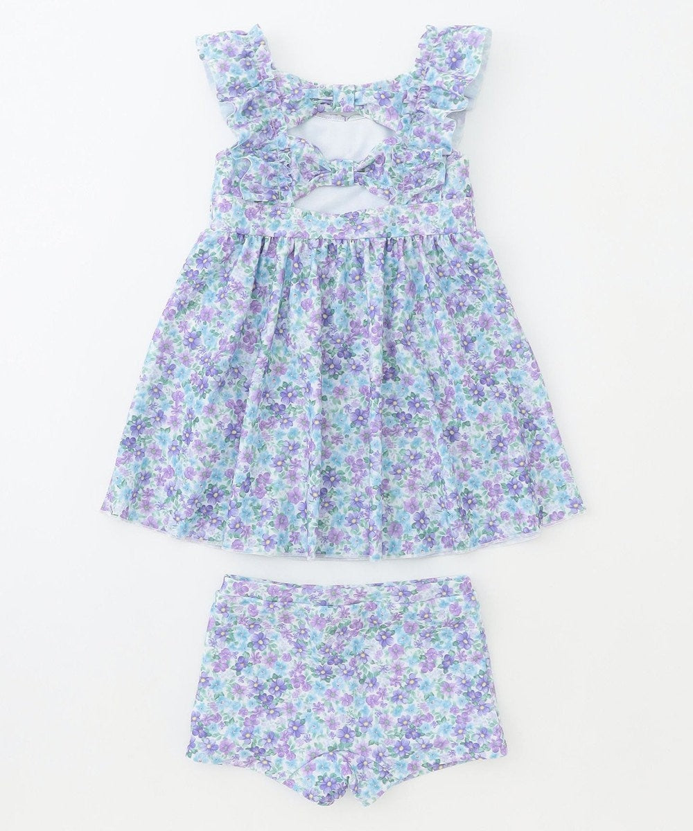 Japanese children's clothing aF#a325 UV protection floral swimsuit two-piece set 100-140cm girls summer play swimsuit special edition