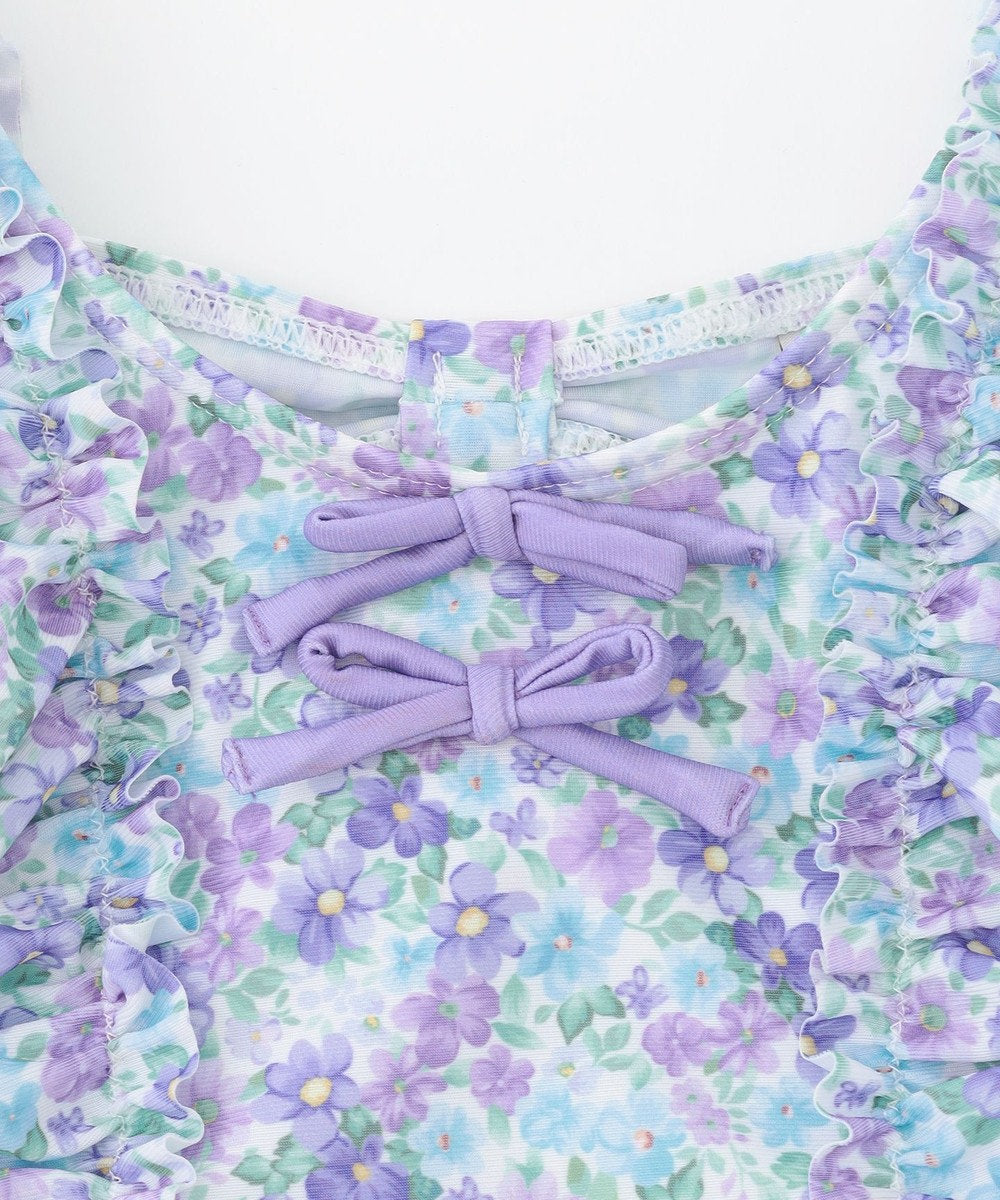 Japanese children's clothing aF#a325 UV protection floral swimsuit two-piece set 100-140cm girls summer play swimsuit special edition