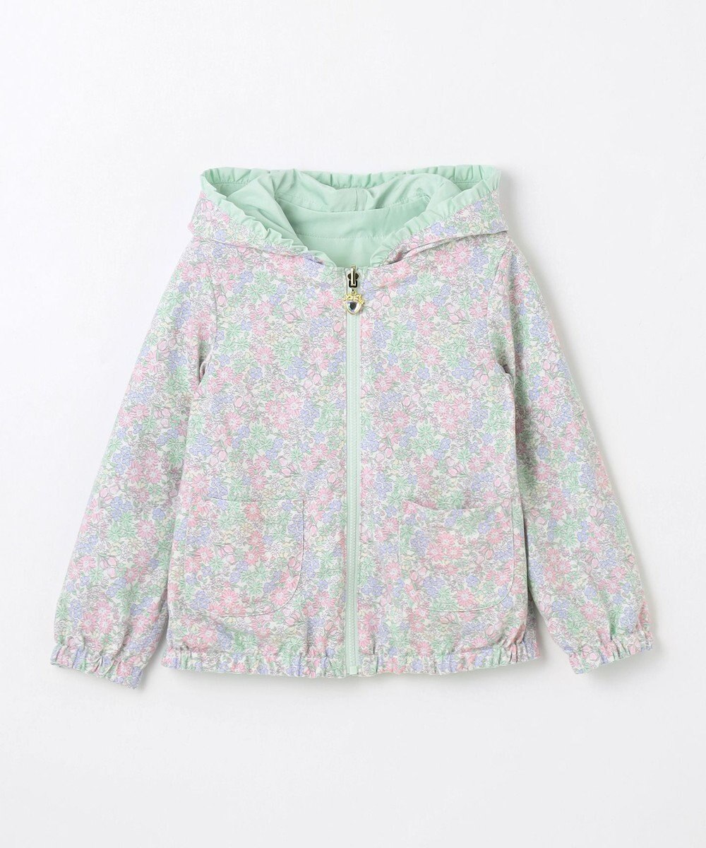 Japanese children's clothing aF#a325 2Way waterproof series double-sided two-wear cute floral lined hooded jacket 100-160cm girls summer outerwear