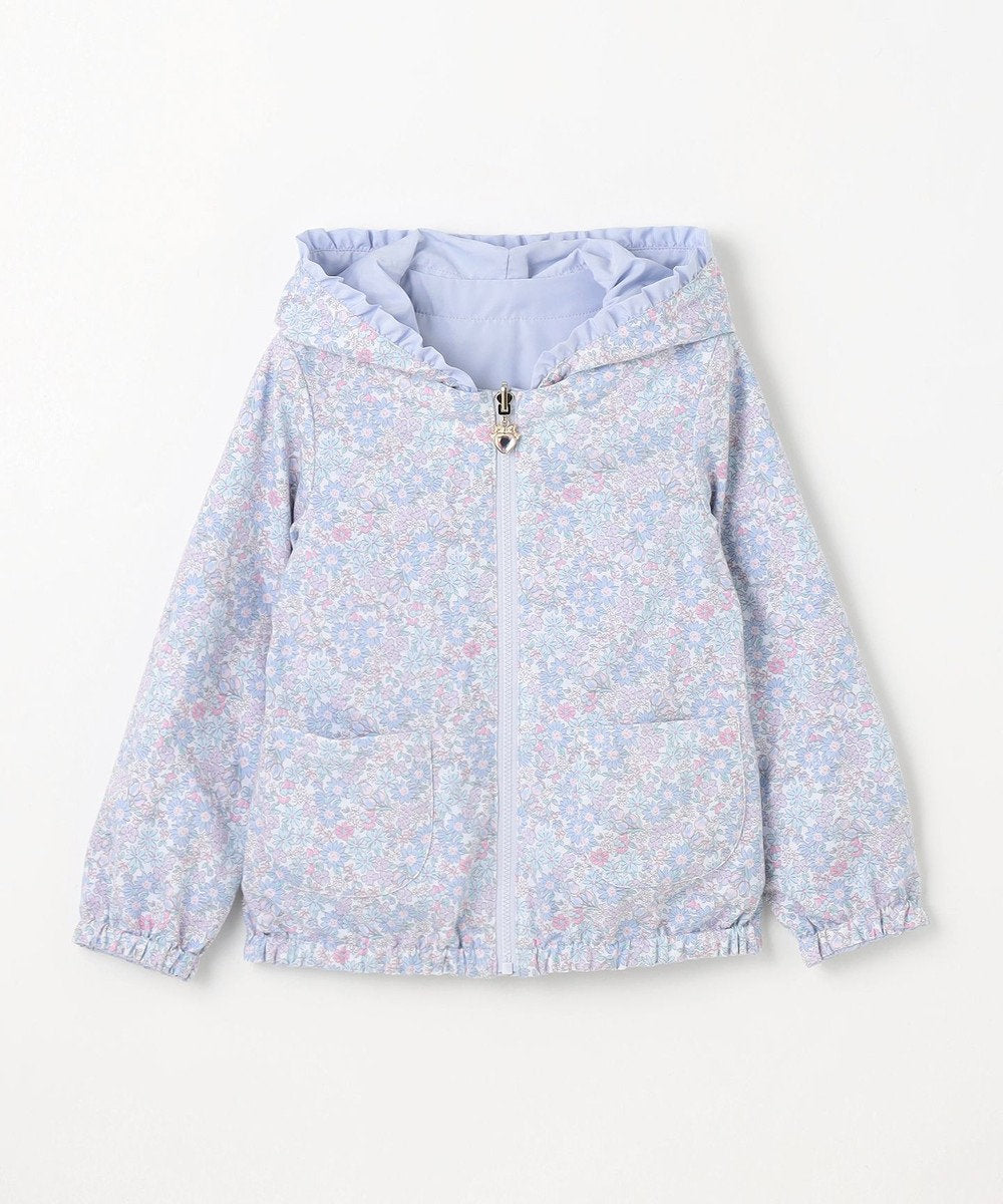 Japanese children's clothing aF#a325 2Way waterproof series double-sided two-wear cute floral lined hooded jacket 100-160cm girls summer outerwear