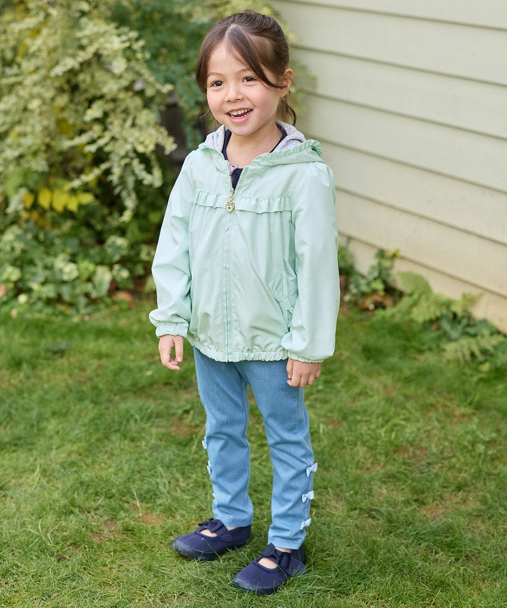 Japanese children's clothing aF#a325 2Way waterproof series double-sided two-wear cute floral lined hooded jacket 100-160cm girls summer outerwear