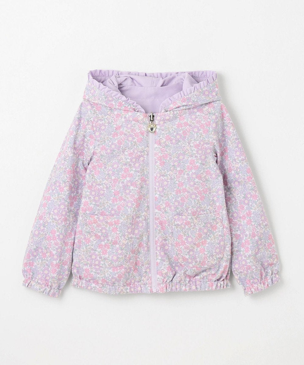 Japanese children's clothing aF#a325 2Way waterproof series double-sided two-wear cute floral lined hooded jacket 100-160cm girls summer outerwear