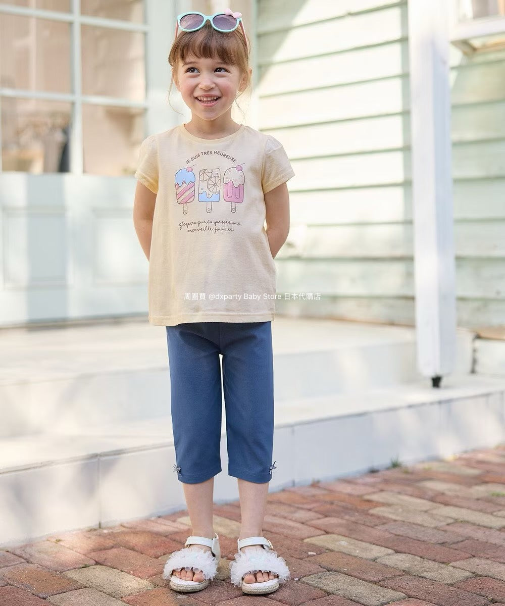 Japanese children's clothing aF#a325 printed short-sleeved top 90-160cm girls summer TOPS