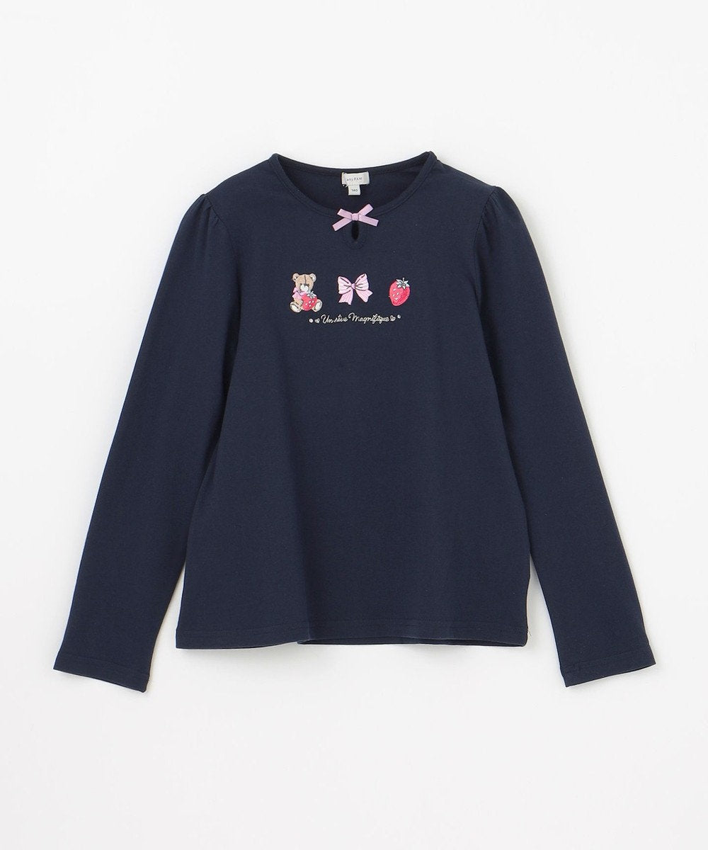 Japanese children's clothing aF#a325 cute embroidery pattern top 110-160cm girls summer TOPS