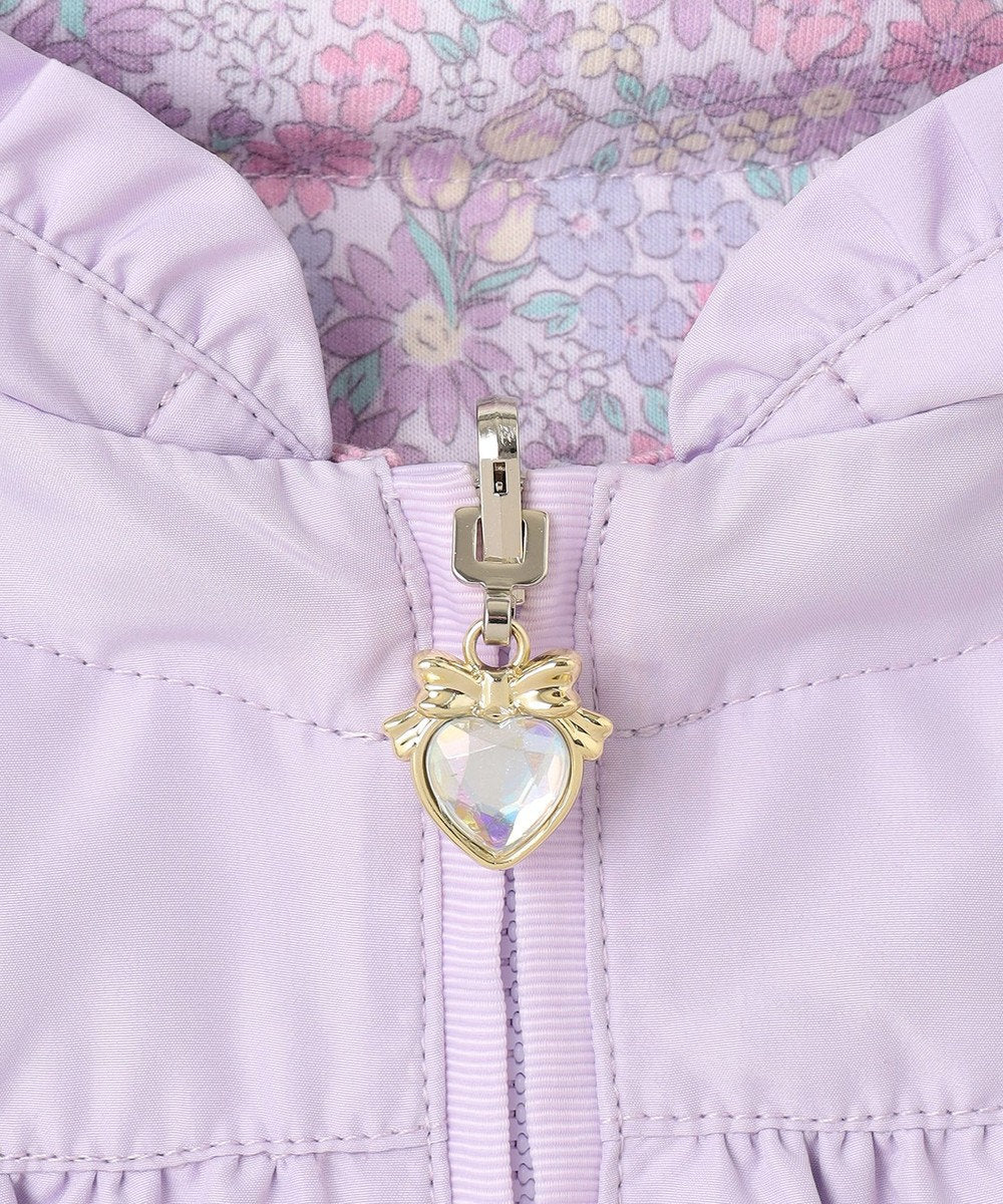 Japanese children's clothing aF#a325 2Way waterproof series double-sided two-wear cute floral lined hooded jacket 100-160cm girls summer outerwear