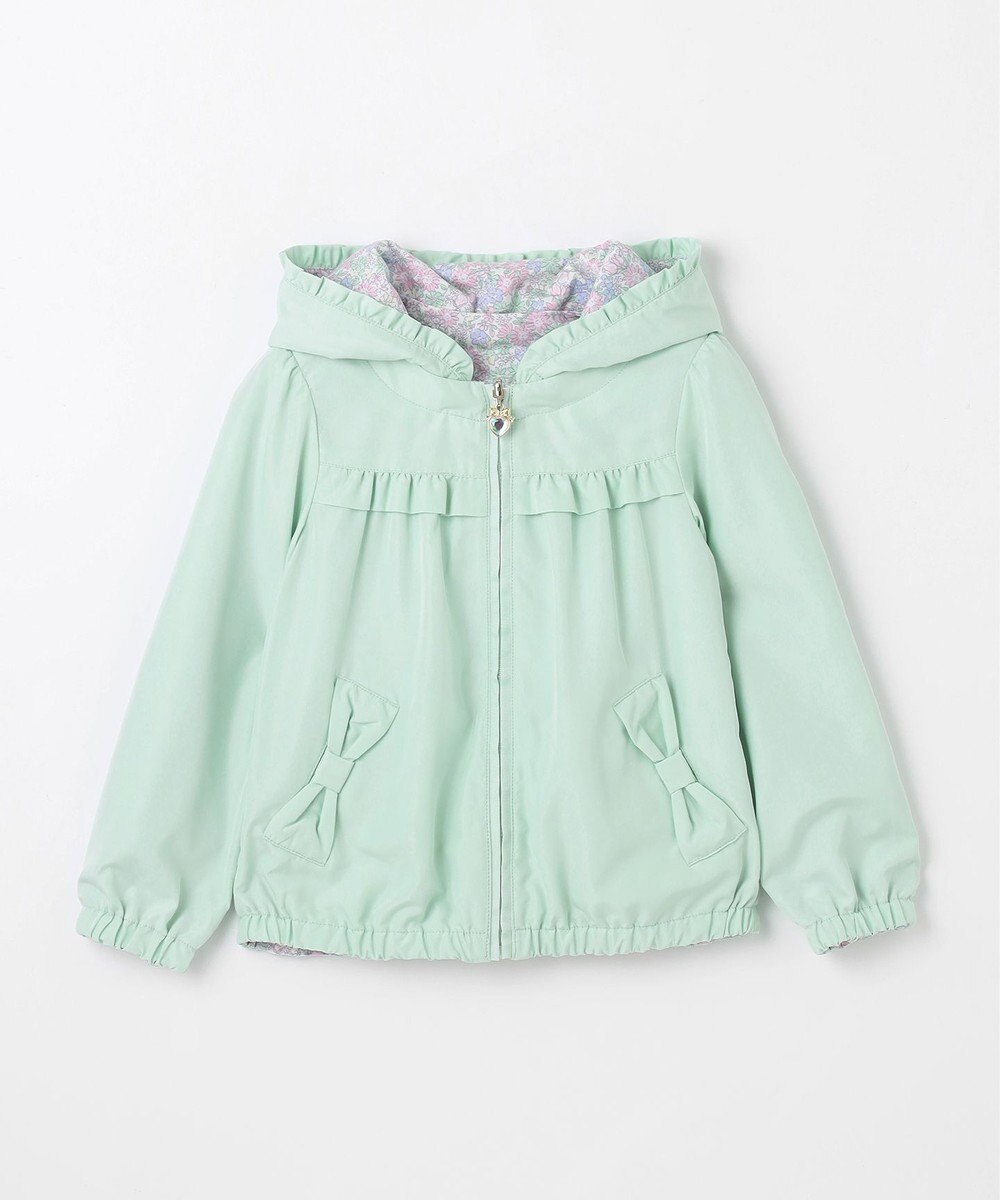 Japanese children's clothing aF#a325 2Way waterproof series double-sided two-wear cute floral lined hooded jacket 100-160cm girls summer outerwear
