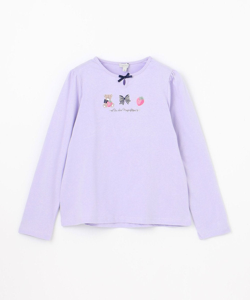 Japanese children's clothing aF#a325 cute embroidery pattern top 110-160cm girls summer TOPS