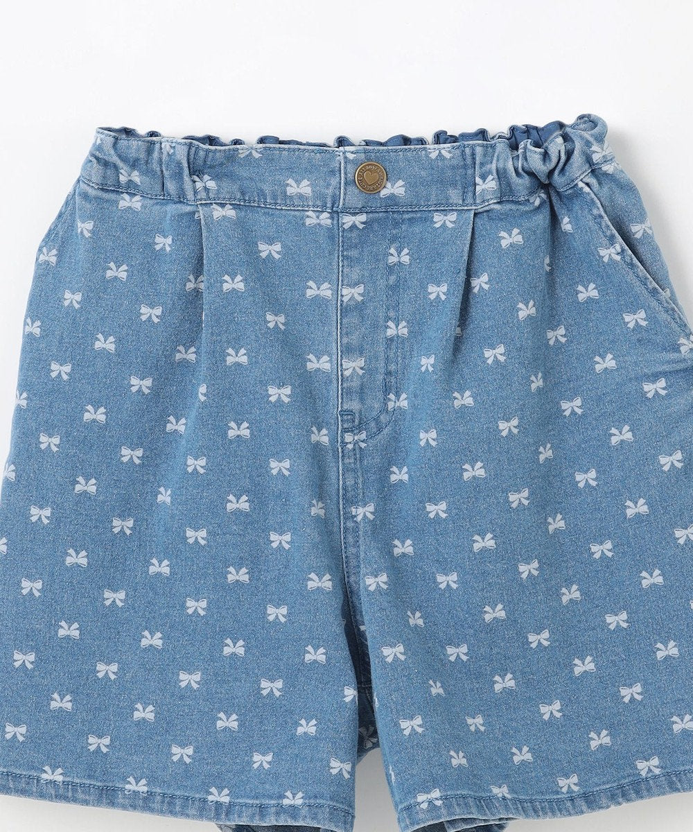 Japanese children's clothing aF#a325 denim pleated shorts 110-160cm girls summer PANTS