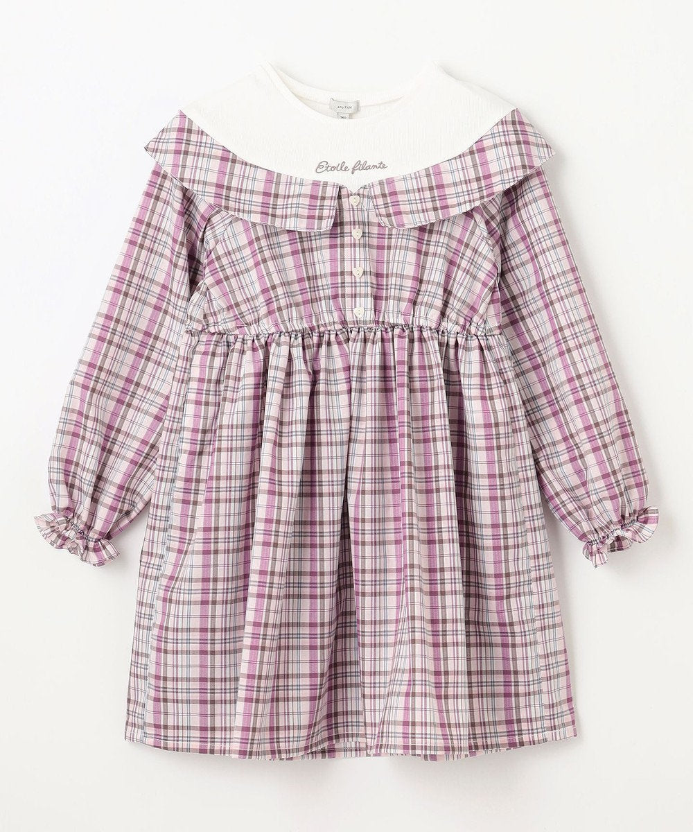 Japanese children's clothing aF#a325 checkered patchwork dress 110-150cm girls summer dresses