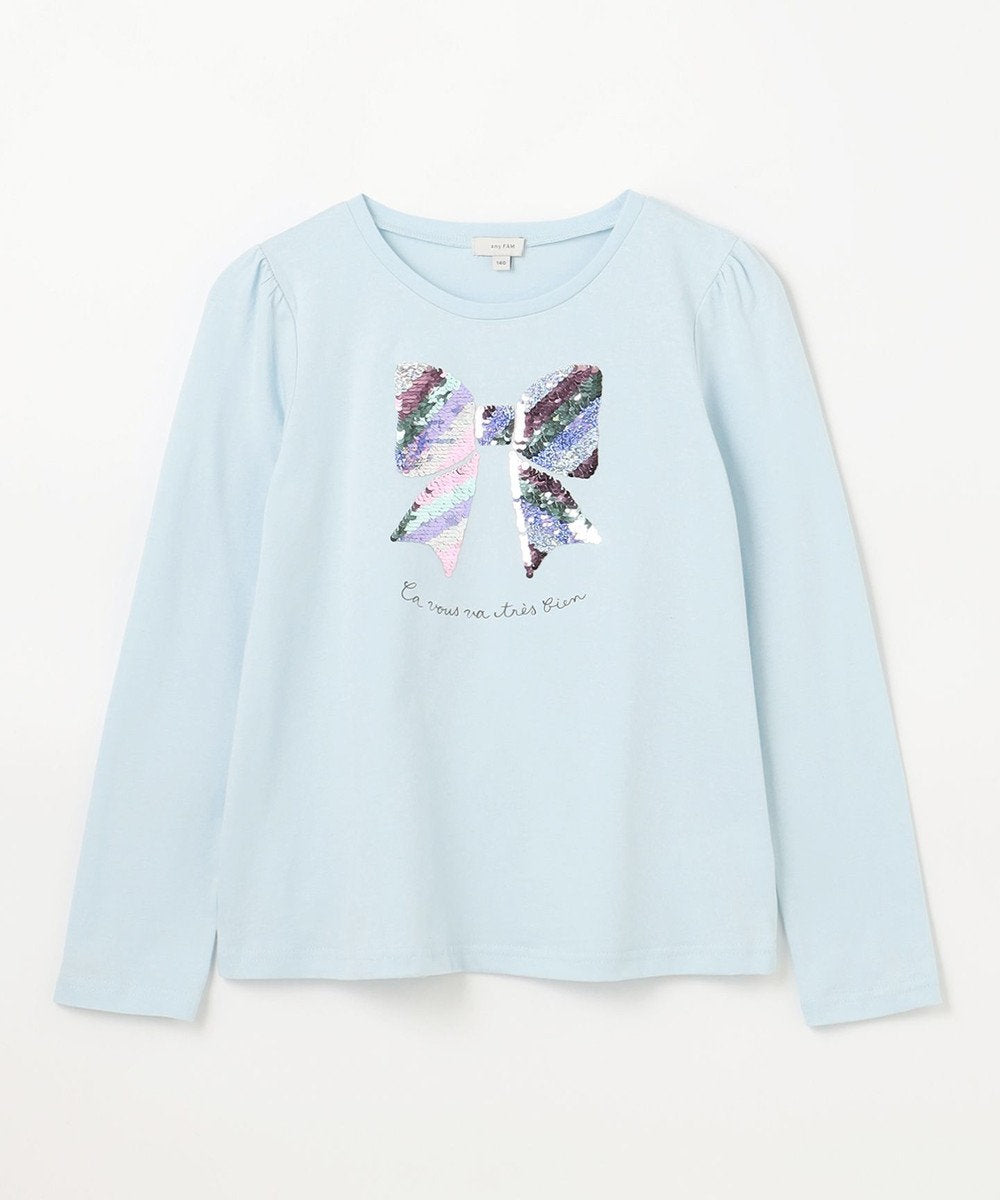 Japanese children's clothing aF#a325 double-sided sequined print top 100-140cm girls summer TOPS